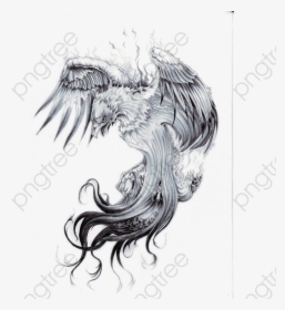 Camera Clipart Tattoo - Phoenix Tattoo Black And White, HD Png Download, Transparent PNG