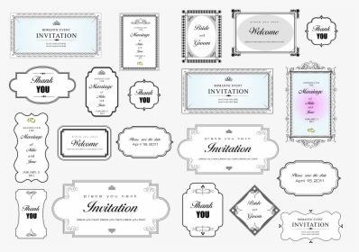 Title Simple Vector Invitation Border Card Clipart - Label, HD Png Download, Transparent PNG
