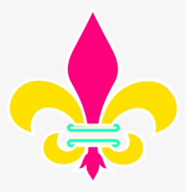 Fleur De Lis Gold Pink And Teal Clip Art - Flor De Lis Escoteiro, HD Png Download, Transparent PNG