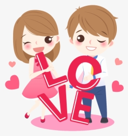 Lovely Couple Transprent Png - Cute Cartoon Couple Png, Transparent Png, Transparent PNG