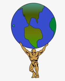 Cartoon Atlas Holding The World, HD Png Download, Transparent PNG
