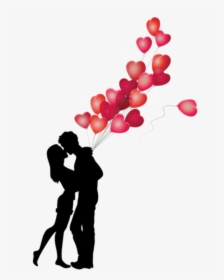 #love #hearts #silhouette - Romantic Love Transparent Png, Png Download, Transparent PNG