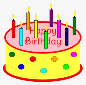 Flickering Candle Birthday Cake Clip Arts - Cake With Candles Clipart, HD Png Download, Transparent PNG