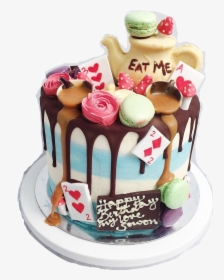 Birthday Cakes Png Free Download - Alice In The Wonderland Birthday Cake, Transparent Png, Transparent PNG