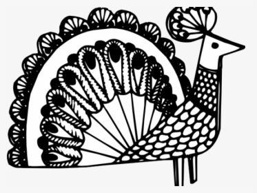 Clip Art Of Black And White Peacock - Peacock Clipart, HD Png Download, Transparent PNG