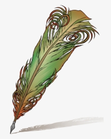 Peacock Leaf Png - Feather Pen Quill Clipart, Transparent Png, Transparent PNG