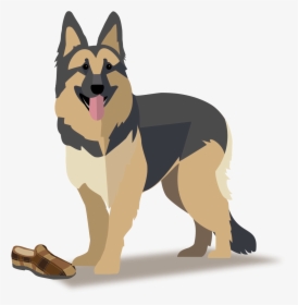 Dog - German Shepherd Cartoon Transparent, HD Png Download, Transparent PNG