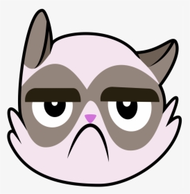 Grumpy Cat Face Vector - Cartoon Cat Face Angry, HD Png Download, Transparent PNG
