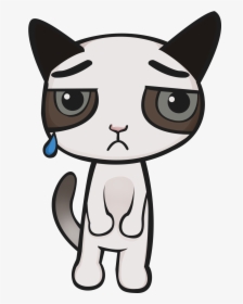 Vector Free Grumpy Cat Food Clip Art Transprent Png - Sad Cat Clipart Png, Transparent Png, Transparent PNG