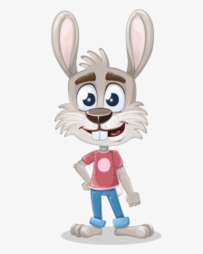 Grey Bunny Cartoon Vector Character Aka Choppy The - Cartoon, HD Png Download, Transparent PNG