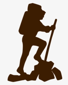 Climber, Hiker, Brown, Walking, Stick, Backpack - Hiker Clip Art, HD Png Download, Transparent PNG