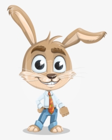 Cute Bunny Cartoon Vector Character Aka Bernie The - Vector Rabbit Cartoon Character, HD Png Download, Transparent PNG