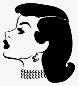 Transparent Long Nose Clipart - Black And White Lady Icon, HD Png Download, Transparent PNG