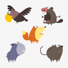 Cute Animals Vector Set 1 Photoshop Brush - Nature Animals Vector, HD Png Download, Transparent PNG