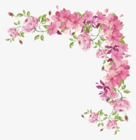 Pink Flowers Rose - Transparent Background Floral Border, HD Png Download, Transparent PNG