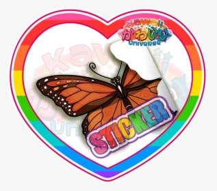 Cute Monarch Butterfly Sticker - Kawaii Strawberry Cute Kawaii Strawberry Stickers, HD Png Download, Transparent PNG