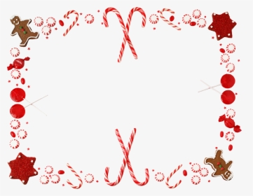 Candy Cane Christmas Borders And Frames Clip Art - Frame Candy Cane Free, HD Png Download, Transparent PNG