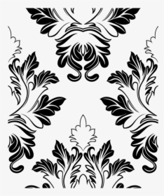 Victorian, Pattern, Floral, Art, Deco, Dividers, Frames - Clipart Pattern Border Design Black And White, HD Png Download, Transparent PNG