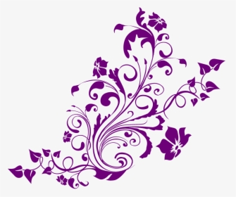 Purple Flower Border Clip Art - Flower Pattern Design Png, Transparent Png, Transparent PNG
