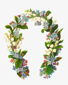 Forget Me Not And Lillie In The Valley Flower Frame - Transparent Wedding Border Flower, HD Png Download, Transparent PNG