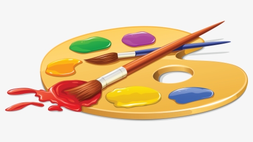 Palette Painting Brush Clip Art - Palette Paint Brush Clip Art, HD Png Download, Transparent PNG