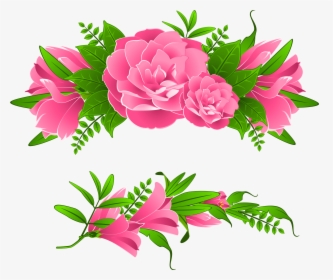 4 2 Flowers Borders Free Png Image - Pink Flowers Border Clip Art, Transparent Png, Transparent PNG