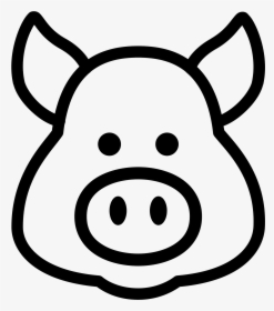 Head Clipart Pig - Pig Head Black And White, HD Png Download, Transparent PNG