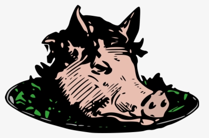 Pig Head Dinner - Pig Head On A Playe, HD Png Download, Transparent PNG
