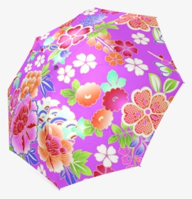 Japanese Umbrella Png -japanese Floral Kimono Pattern - Umbrella, Transparent Png, Transparent PNG