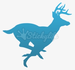 Deer Decal - Running Buck Deer Silhouette, HD Png Download, Transparent PNG