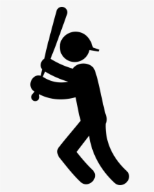 Baseball Player With Bat - Icon, HD Png Download, Transparent PNG