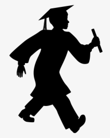 Silhouette Graduation Ceremony Drawing - Graduate Silhouette, HD Png Download, Transparent PNG