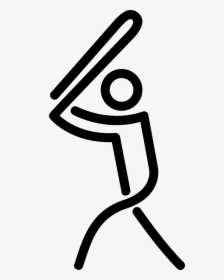 Baseball Player Playing Stick Man - Stick Figure Playing Baseball, HD Png Download, Transparent PNG