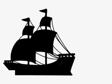 Pirate Png Transparent Images - Simple Pirate Ship Silhouette, Png Download, Transparent PNG