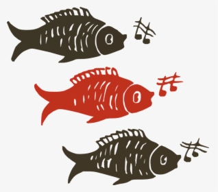 Fish, Animals, Music, Singing, Sea, Silhouettes - Singing Fish Clipart, HD Png Download, Transparent PNG