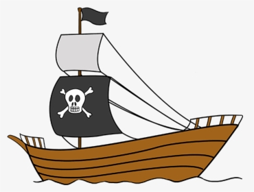 Simple Pirate Ship Cartoon, HD Png Download, Transparent PNG