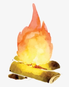 Camping Fire Watercolor, HD Png Download, Transparent PNG