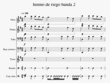 Himno De Riego Banda 2 Sheet Music For Oboe, Trumpet, - Himno De Riego Partitura, HD Png Download, Transparent PNG