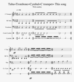 Tuba Trombone Cymbal C Trumpet This Song Sheet Music - Music, HD Png Download, Transparent PNG
