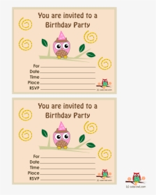 Free Printable Owl Birthday - 11th Birthday Invitations For Girls, HD Png Download, Transparent PNG