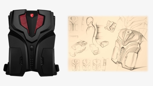 Msi Vr One Backpack Pc Announced - Sketch, HD Png Download, Transparent PNG