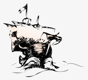 Old Cartoon Ship In A Storm, HD Png Download, Transparent PNG