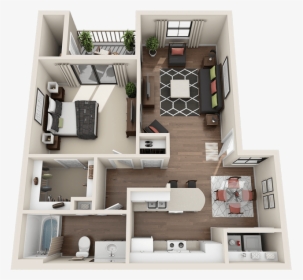 Spacious One Bedroom Apartment In Phoenix - Floor Plan, HD Png Download, Transparent PNG