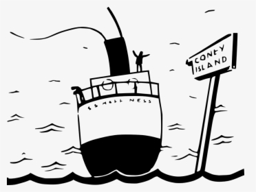 Thumb Image - Black And White Cartoon Of A Ship, HD Png Download, Transparent PNG