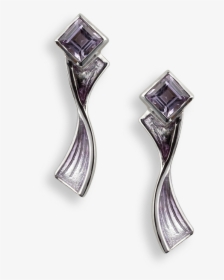 Nicole Barr Designs Sterling Silver Bow Earrings-purple, - Crystal, HD Png Download, Transparent PNG