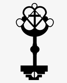 Key Design With Heart And Cross - Cross, HD Png Download, Transparent PNG