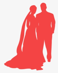 Silhouette Wedding Couple Red, HD Png Download, Transparent PNG