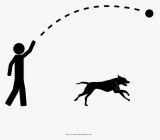 Transparent Dog Playing Fetch Clipart - Silhouette, HD Png Download, Transparent PNG