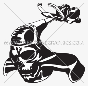 Transparent Weed Eater Png - Skull With Weed Eaters, Png Download, Transparent PNG