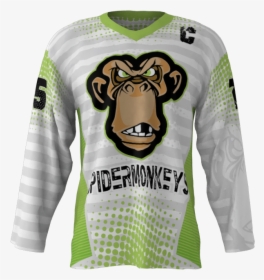 Spider Monkeys White Custom Dye Sublimated Hockey Jersey - Long-sleeved T-shirt, HD Png Download, Transparent PNG